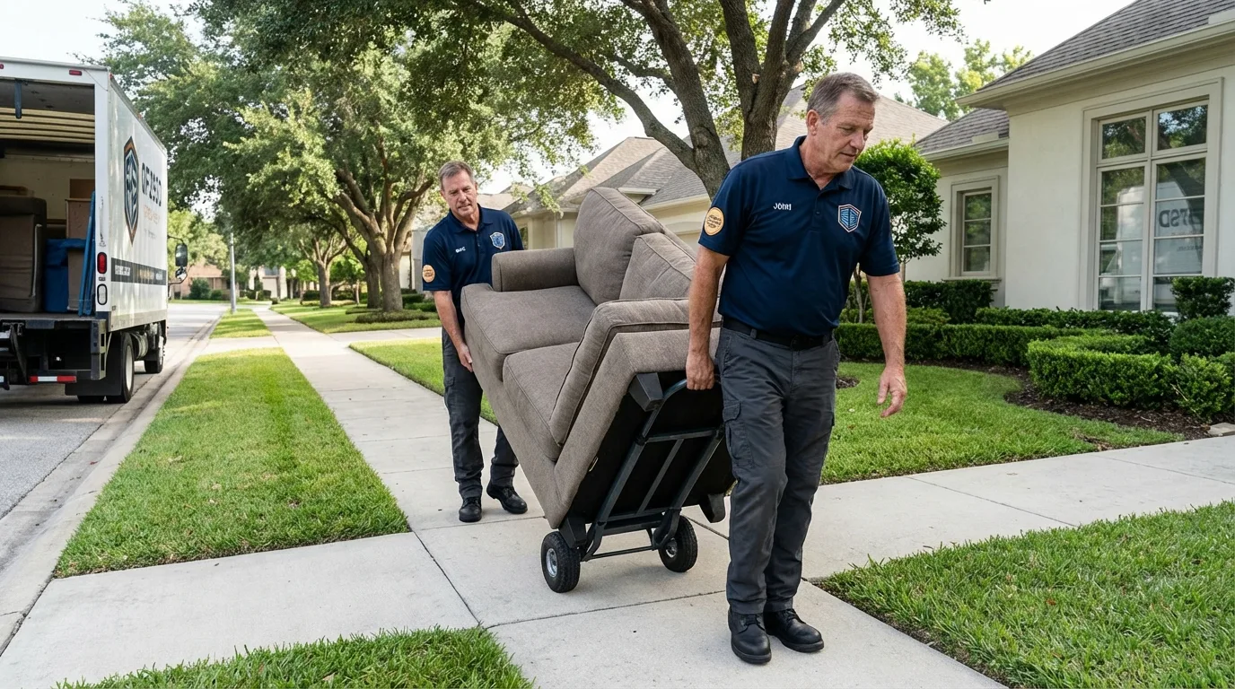 Local residential moving crew loading furniture in Eagle Grove, IA